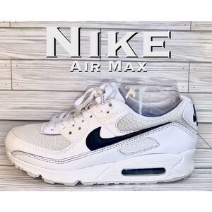 Nike Air Max White and Black Athletic Shoes
